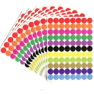 Round Dot Adhesive Stickers Reusable Waterproof Customizable Size for Office Kindergarten Classroom Packaging Craft Use