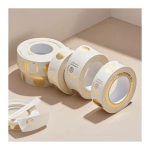 Round Logo Adhesive Roll Labels Stickers For Packaging