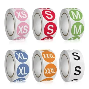 Round Size Sticker Roll for Clothes RTS 500PCS Per Roll 25mm 1in Waterproof Vinyl Stickers Custom Printing
