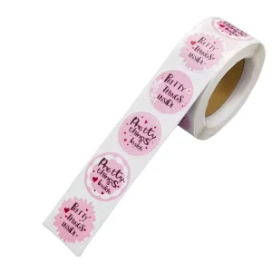 Round Thank You Business Labels 2.5cm 1 Inch Stamping Stickers Rolls Self Adhesive Custom Personalized Sticker