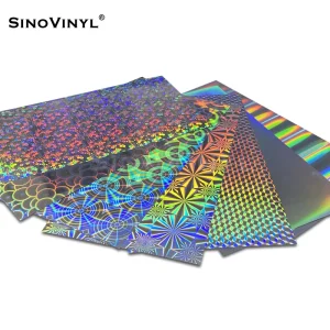SINOVINYL Hot Popular Laser Holographic Cutting Vinyl Color Plotter Cutting PET Vinyl Sticker Advertising Decoration Sticker