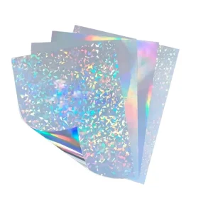 Security Adhesive Holographic Vinyl Sticker Pattern Sheets Logo Blank Clear Cut Printing Circle for Candle Craft