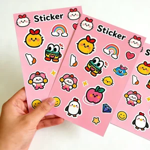 Self Adhesive Custom Holo Child Safe Glue A4 Waterproof Kiss Cut Sticker Sheet Paper Sticker for Planner Suppliers