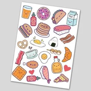 Self Adhesive Digital Printing Custom Cute Vinyl Kiss Cut Clear Transparent Sticker Sheet
