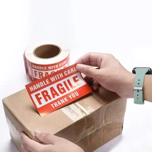 Self Adhesive Fragile Sticker Label Handle with Care Warning Stickers for Shipping and Packing