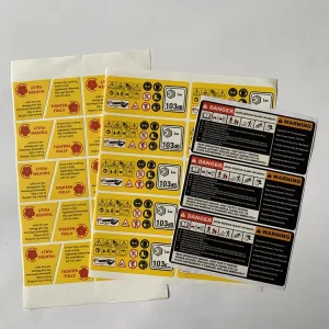 Self Adhesive High Quality Outdoor Fade Sunscreen Weatherproof UV Resistance Printing Label Custom Warning Waterproof Sticker