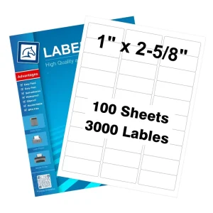 Self Adhesive Label Sticker Sheets 2.625″X 1″ Rectangle Sticker Label