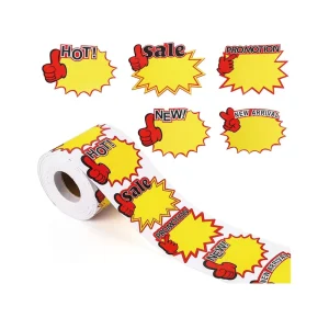 Self Adhesive Large Sale Sticker Signs Removable Waterproof Labels for Retail Store Market Business