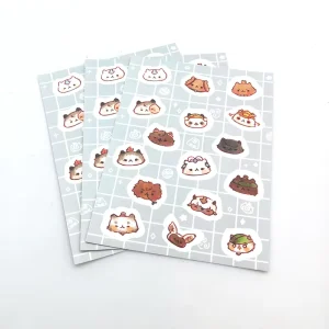 Self Adhesive Paper Kiss Cut Stickers Cartoon Promotional Waterproof Custom Sticker Sheet