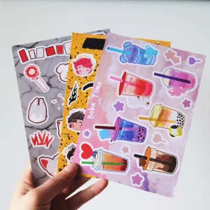 Self Adhesive Paper Kiss Cut Stickers Cartoon Promotional Waterproof Custom Vinyl Sticker Sheet