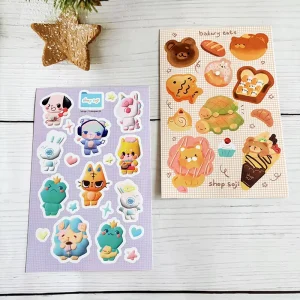Self Adhesive Paper Kiss Cut Stickers Cartoon Promotional Waterproof Custom Vinyl Sticker Sheet