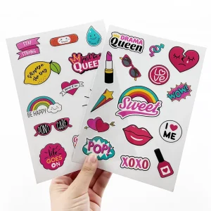 Self Adhesive Paper Kiss Cut Stickers Custom Cartoon Waterproof Sticker Sheet