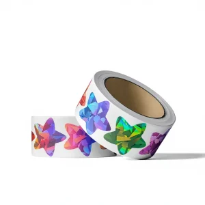Self-Adhesive Seal Stickers Journal Stickers Stationery Stickers Children’s Five-Pointed Star Coated Paper Laser Printing Glossy
