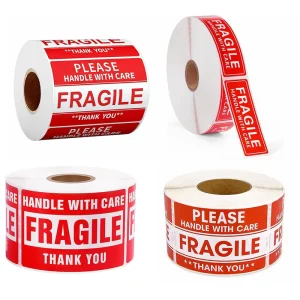 Self Adhesive Thank You Do Not Drop Warning Sticker Please Handle with Care Labels Fragile Stickers for Shipping Moving