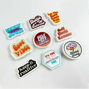 Self Adhesive UV Resist Waterproof White Vinyl Promotion Label Cartoon Design Printing Business logo Custom Sticker Die Cut