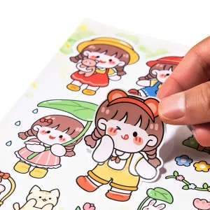 Self Adhesive UV Waterproof Holographic Sheets Sticker Anime Vsco Clean PVC Label Die Cut Vinyl Custom Stickers