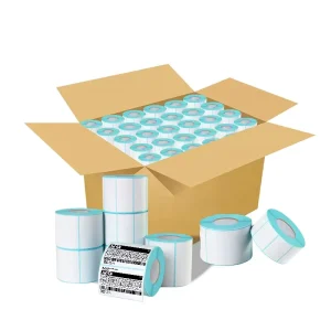 Self Printing Adhesive 4×6 Direct Thermal Paper Blank White Shipping Thermal Labels Roll Factory Direct Sale