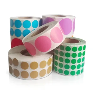 Self adhesive Color Circular Thermal Label Sticker Custom Blank Color Thermal Label for Clothing