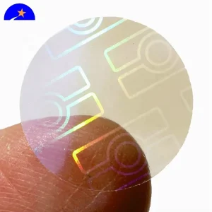 Self-adhesive PET Rainbow 3D Transparent Hologram Sticker Custom Overlay Waterproof Anti-counterfeit Free Sample Sticker
