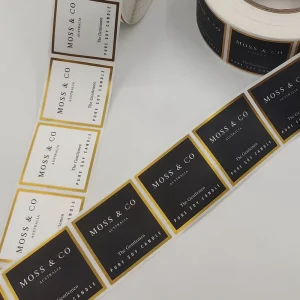 Self adhesive Sticker Printed Die cut Gold Foil Film Vinyl Polyester Waterproof Transparent Embossed Bottle Label