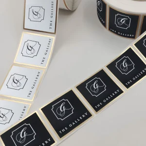 Self adhesive Sticker Printed Die cut Gold Foil Film Vinyl Polyester Waterproof Transparent Embossed Cosmetic Bottle Label