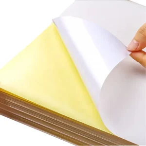 Semi-glossy Art Paper Stickers With White Yellow Glassine Adhesive Sticker Printing Paper