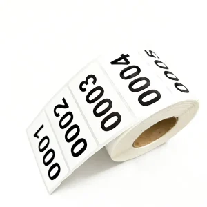 Sequential Number Labels 1-1000 Customized Self-Adhesive Stickers 1000pcs/Roll Art Paper UV Printing for Storage Organizing