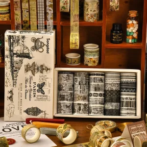 Set of 36 Vintage Washi Tape Rolls Decorative Stickers Set