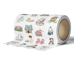 Shaped Circle shaped Roll packed Laser Film Self adhesive Labels Decorative Stickers Sealing Labels Animal Stickers 4 Rolls Per
