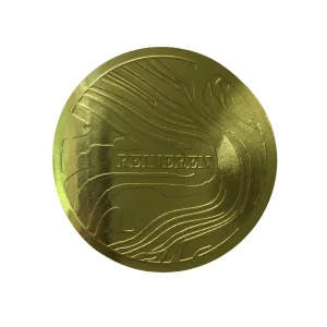 Shiny Gold Debossed Writable Adhesive Paper Stickers Wax Seal Style Sealing Labels Custom Logo 3D Texture Luxury Packaging