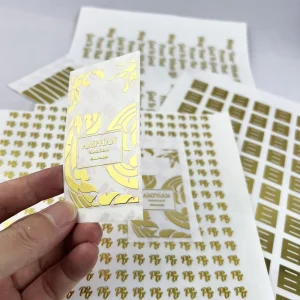 Shiny Gold Label Waterproof Sticker Custom Label Nickel 3D Transfer Sticker