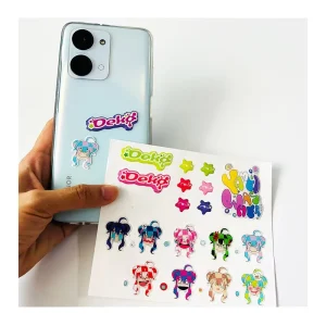 Small Size Custom Logo Jewelry Decoration Gel Soft 3D Epoxy Label Resin Dome Epoxy Sticker Sheet for Phone Case Using Ect