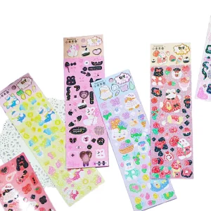 Special Holographic Cute Sticker Head Laser Flash Film Cute Shape Tags Kpop Idol DecalS All Cut Self adhesive Goo Card Paster