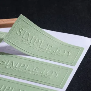 Special Textured Paper Sticker Labels Custom Gold Foil Embossed Adhesive Packaging Labels