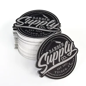 Spot UV Die Cut Sticker For Brand Packaging Raised Gloss Coating On Logo Premium Vinyl Decal Waterproof Custom Shape