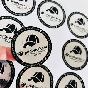 Standard Size 5x5cm Custom Logo Printing Circle Shape Sliver Background Baseball Stickers Waterproof Adhesive Vinyl Stickers