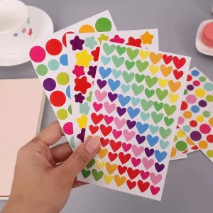 Star Heart Dot DIY Decals Sticker Toys Customized Colorful Kids Paper Sticker