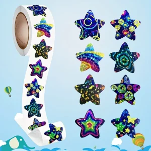 Star Stickers Roll Glossy Self Adhesive Paper Stickers for Birthday Wedding Party Decoration