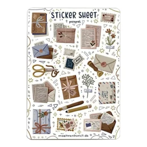 Sticker Sheet Waterproof Vinyl Kiss Cut Cute Cat Unicorn Sticker Sheets for Kids