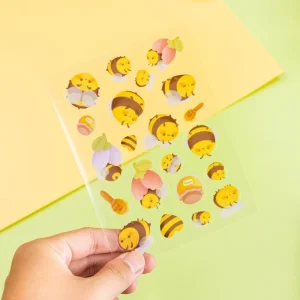 Strong Adhesive Cartoon Waterproof Vinyl Kiss Cut Cute Transparent Packaging Custom Stickers