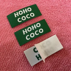 Strongly Glue Backing Iron on Woven Label sticky Self Adhesive Fabric Label for Shorts