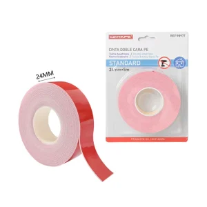Supply Custom Package SIZE COLOR 24mm 5m Red PE Adhesive Double Sided Tape