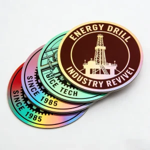 TEDDY Custom Die Cut Sticker Vinyl UV Resistant Adhesive Hologram Stickers with Foil Gold Sticker