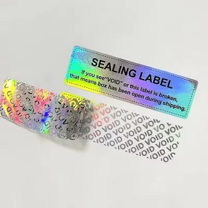 Tamper Proof Picker Void If Seal Broken Security Logo Warranty Stickers Custom Printing Hologram Void Sticker Label