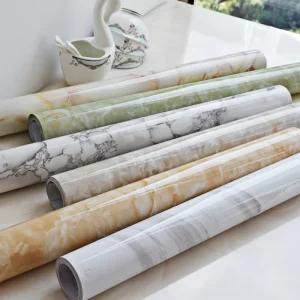 Textured Luxury Vinyl PETG Waterproof Modern Wall Sticker Film for School Kitchen Bathroom Dining Living Room 3D Roll PVC