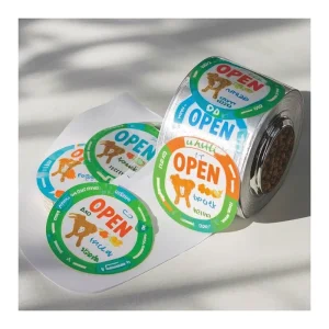 Textured Promotional Stickers Custom Packaging Round Labels Logo