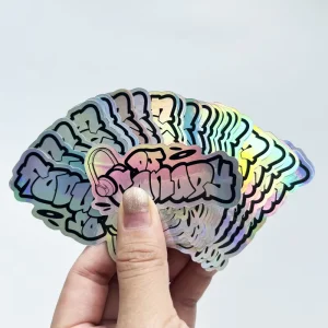 Top Quality Custom Waterproof Holographic Stickers Weather Protected Die Cut Adhesive Holographic Stickers