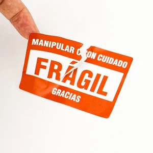 Top Seller Fragile Paper Adhesive Vinyl Sticker Sheet Eggshell Destructible Label Water-Proof for Perfume Lipstick Skin Care