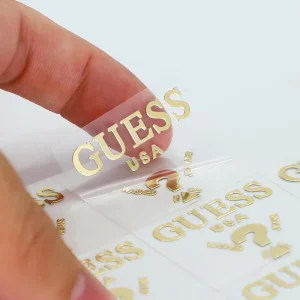 Transfer Stickers Custom Foiled Logo Labels Personalized Business Transparent Gold Foil Silver UV DTF Crystal Sticker