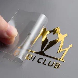 Transfer Stickers Metal Custom Logo Sticker Personalized Business Logo Image Clear Transparent Gold Foil Silver Crystal Stickers